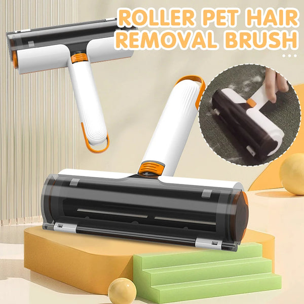 2-in-1 Pet Hair Remover – Reusable Washable Lint Roller & Brush for Furniture, Couch, Clothes & Car