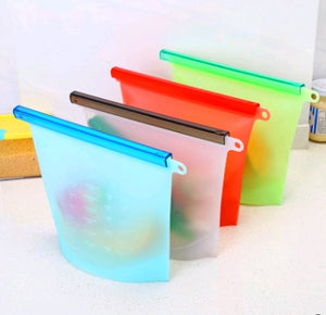 Reusable Silicone Food Storage Bags – Airtight Fresh-Keeping Bags for Fridge, Fruit, Vegetables & Meal Prep