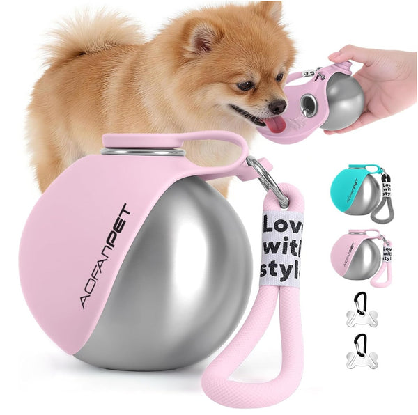Portable Dog Water Bottle – Travel Pet Water Dispenser with Built-In Bowl for Walks, Hikes & Outdoor Adventures