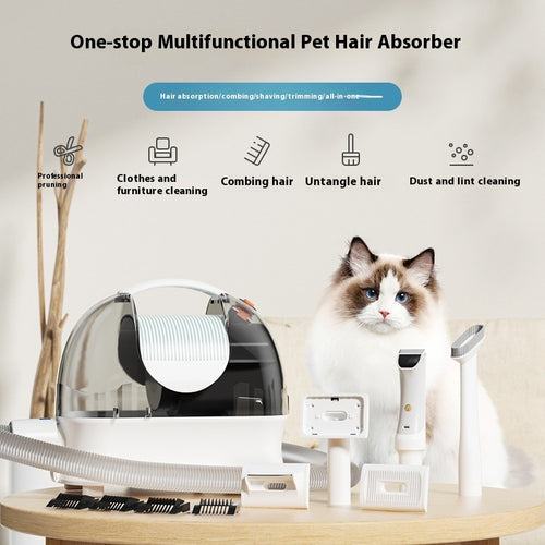 Pet Grooming Vacuum Kit – Multifunctional Hair Clipper & Vacuum Cleaner for Dogs & Cats, Low-Noise Home Grooming