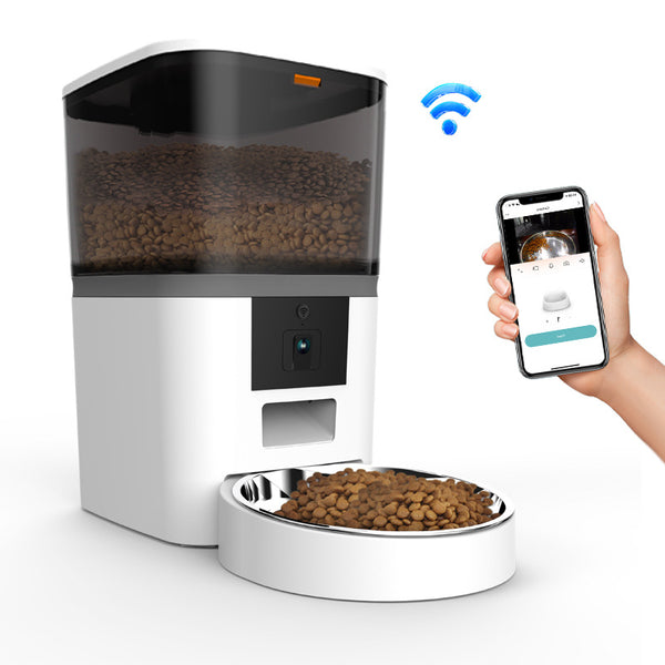Smart Pet Feeder with Camera – WiFi Automatic Cat & Dog Feeder with App Control, Live Video & Portion Scheduling